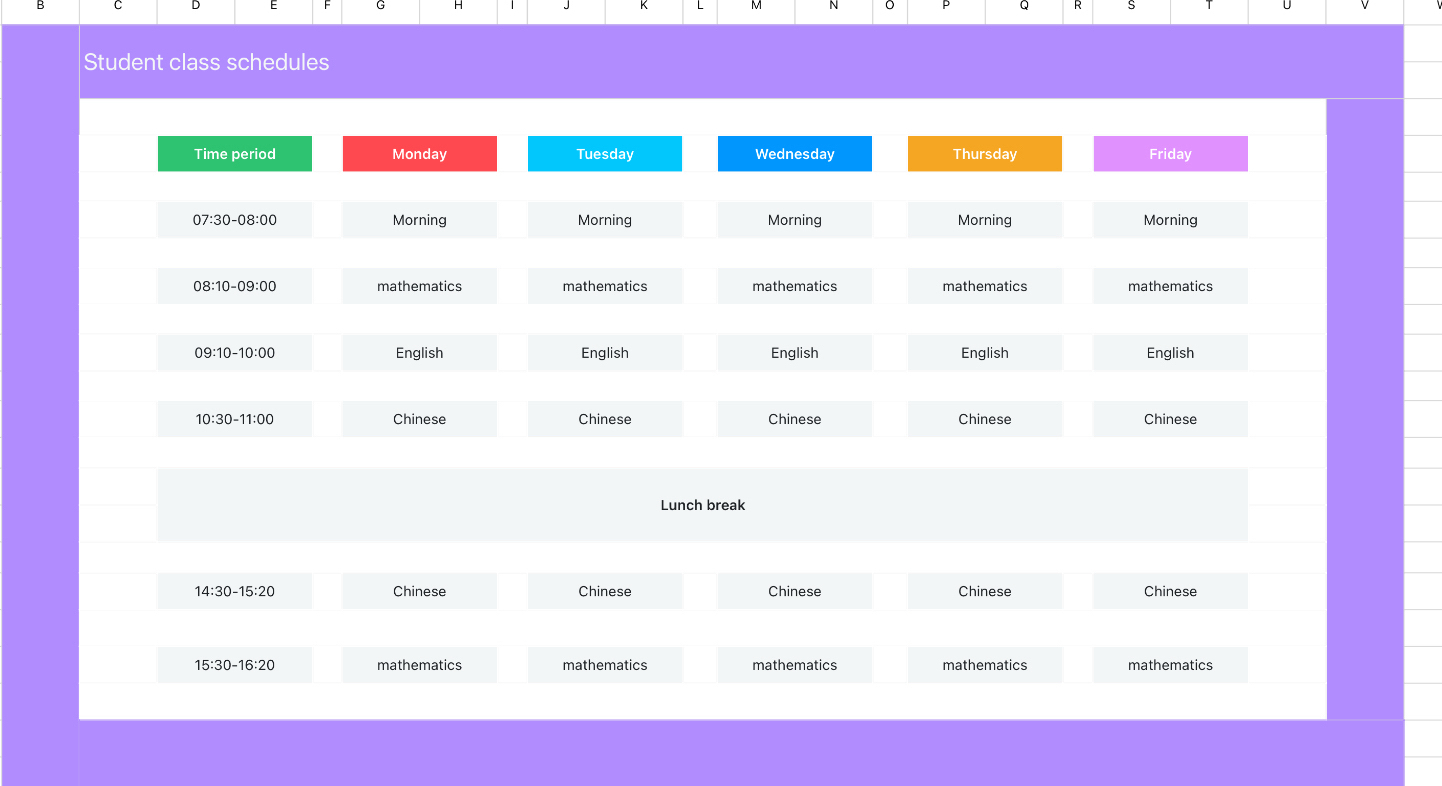 Student Schedule 1